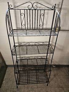 lot 397 image: Folding Scrolled Metal Bakers Rack