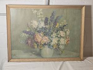 lot 456 image: Framed Bouquet Vintage Print
