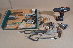 lot 51 image: Assorted Tools - Palm Hammer, Sockets, Hammer