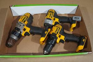 lot 54 image: 3 DeWalt Cordless Drills -Tools Only