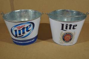 lot 107 image: Minnesota Vikings Miller Metal Beer Buckets