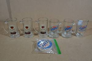lot 109 image: Miller Lite and Bacardi Drinking Glasses with Coasters