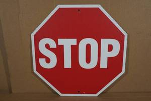 lot 133 image: All Weather 18.5 Metal Stop Sign