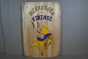 lot 143 image: Minnesota Vikings Epoxy Wood Sign