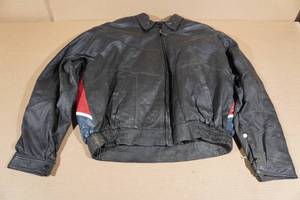 lot 199 image: USA Bikers Dream Apparel Leather Jacket -XL