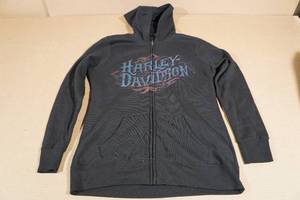 lot 223 image: Harley Davidson Zip-Up Sweat Shirt -Small