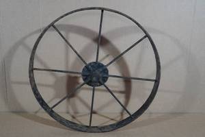 lot 239 image: Vintage 18.5 Steel Wagon Wheel