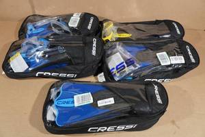 lot 249 image: 5 Sets Cressi Adult Palau Fin Snorkel Set -Fin Size ML