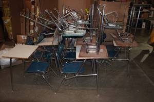 lot 292 image: $5 Bill and Student Desks