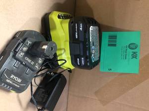 RYOBI ONE 18V Lithium-Ion Starter Kit with 2.0 Ah Battery, 4.0 Ah Battery, and Charger  Customer Returns See Pictures