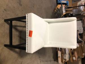 Baron 42 in. Faux Leather Counter Stool in White by MODWAY    Customer Returns See Pictures