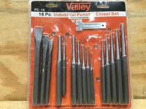 lot 26 image: Valley 16 Pc. Industrial Punch & Chisel Set