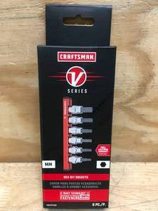 lot 36 image: Craftsman V Series Hex Bit Sockets 6-Piece Set MM