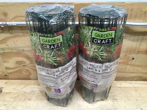 lot 132 image: Lot of 2 - Garden Craft Wire Picket Border - 14in H x 20ft W