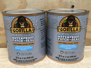 lot 188 image: Gorilla Crystal Clear Waterproof Patch & Seal, 32 oz (Lot of 2)