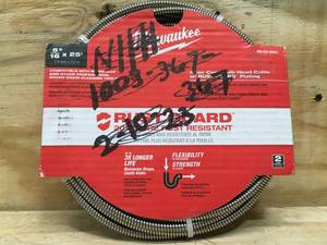 lot 194 image: Milwaukee 14 in x 25 ft Rust Guard Inner Core Drain Cleaning Cable