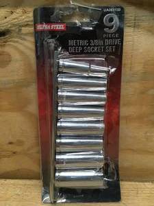 lot 150 image: Ultra Steel 9-Piece Metric 38in Drive Deep Socket Set