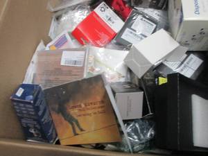 lot 20 image: Box of Assorted Small Overstock Ite...