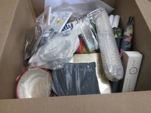 lot 56 image: Box of Assorted Small Overstock Ite...