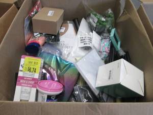 lot 95 image: Box of Assorted Small Overstock Ite...