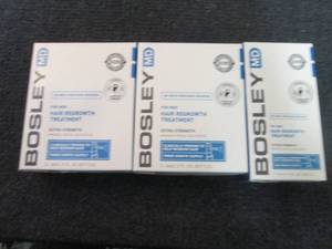 lot 166 image: 3 pks Bosley MD Mens Hair Regrowth...