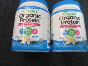 lot 181 image: 2- 18 oz Organic Vanilla Protein Po...