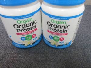 lot 182 image: 2- 18 oz Organic Vanilla Protein Po...