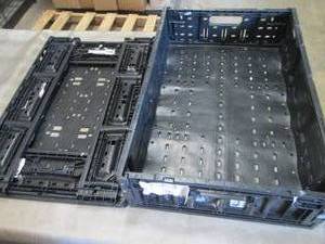 lot 361 image: 2 Folding Plastic Crates 23x15.5x 5...