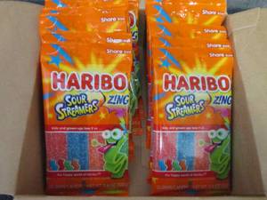 lot 380 image: 12- 3.6 oz Haribo Sour Streamers...