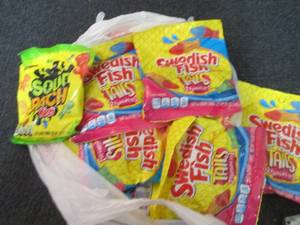 lot 420 image: 11- 3.6 oz Swedish Fish Tails, 1 So...