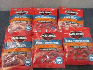 lot 449 image: 6- Jack Links Barbecue Pork Strips ...