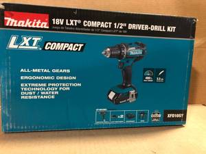 Makita 1.5 Ah 18V LXT Lithium-Ion Compact Cordless 12 in. Variable Speed Driver Drill Kit with Tool Bag  Customer Returns See Pictures