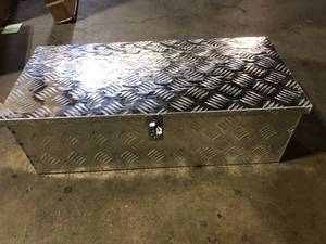 Karl home 30 in. Silver Aluminum Underbody Truck Tool Box Double RV ATV Trailer Storage Boxes with Locks Keys Customer Returns See Pictures