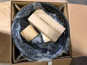 Hampton Bay Piedmont 30 in. Steel Fire Pit in Black with Poker Customer Returns See Pictures