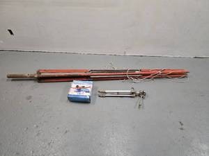 lot 33 image: vintage outdoor umbrella clothesline, large 75 cm exercise ball and camera tripod