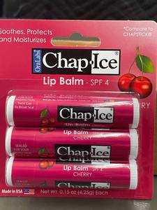 lot 44 image: I 4 - Oralabs Chap-Ice Lip Balm SPF 4 Cherry - Multiple Packs