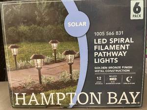 lot 110 image: Hampton Bay LED Spiral Filament Pathway Lights - 6 Pack
