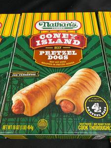 D - Nathans Coney Island Beef Pretzel Dogs - 3 Boxes