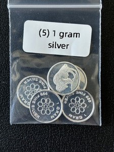 (5) 1 Gram .999 Silver Rounds