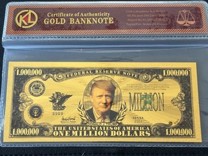 Donald Trump .999 24K Gold Foil $1,000,000 Dollar Bill