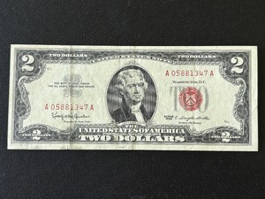 1963 Red Seal $2 Dollar Bill
