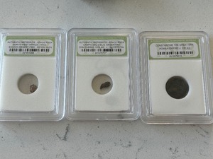 Meteorite Pieces and 330 AD Roman Empire Coin
