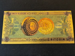 100 Bitcoin 24K .999 Gold Foil Bill