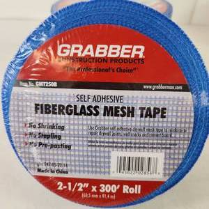 Lot Of Three Grabber Fiberglass Mesh Tape Self Adhesive 2.5 x 300 Roll New