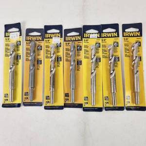 Lot Of Seven New Irwin 58 Rotary Mason Drill Bits Tungsten Carbide Tip Deep Spiral Flute