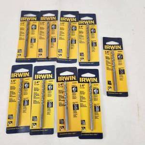 Lot Of Nine New Irwin 14 Rotary Masonry Drill Bits