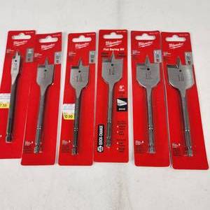 Lot Of Six New Flat Boring Bits 916-1-12