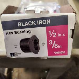 260 Black Iron Hex Bushing 12x38 Comes in Boxes of 10