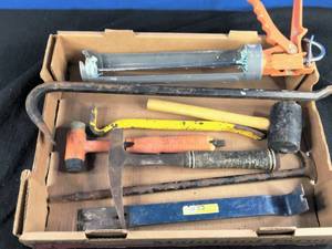 lot 126 image: Tools Rubber Hammer, Flat Bar, Brick Laying, Crowbar, Etc.