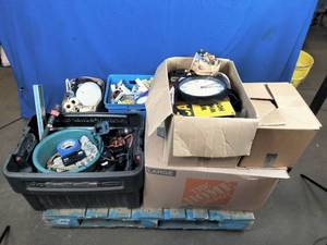 lot 130 image: Winner Takes ALL Uline, Clock, Paint Rollers, Caulk Gun, Coleman, Etc.